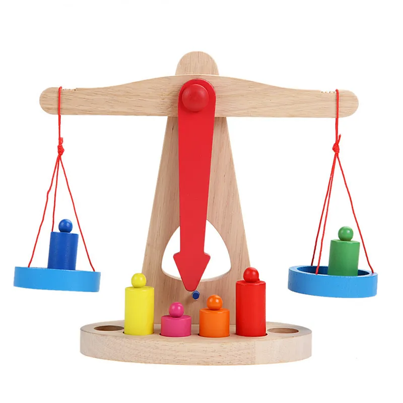 New Montessori Educational Toy Wooden New Balance Scale Toy  For Kids Baby