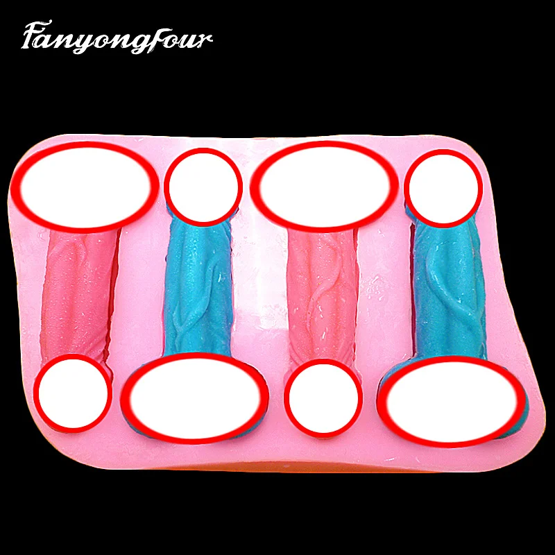 New product! Male Cake 4 Pieces Penis Mold Candy Hard Candy Mold Kitchen Baking Tools Soap Chocolate Mold