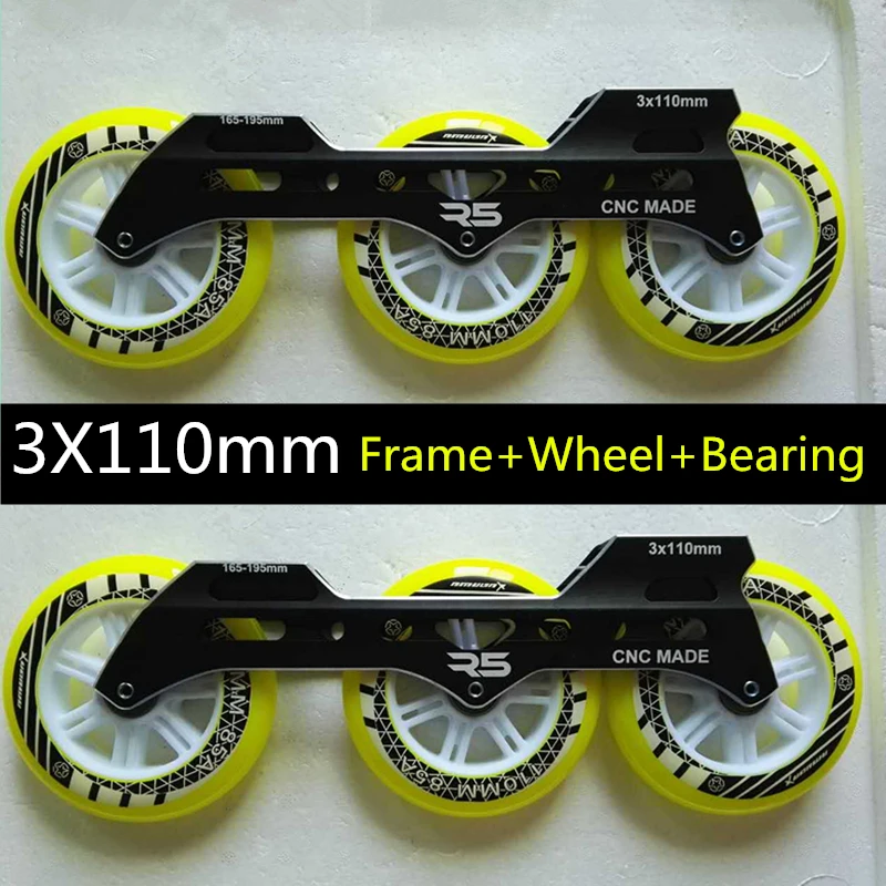 

Inline Speed Skates Frame 3X110mm Roller Skating Base ILQ-9 Bearing 110mm Durable PU Skating Wheel Rodas Unbalanced Front Back