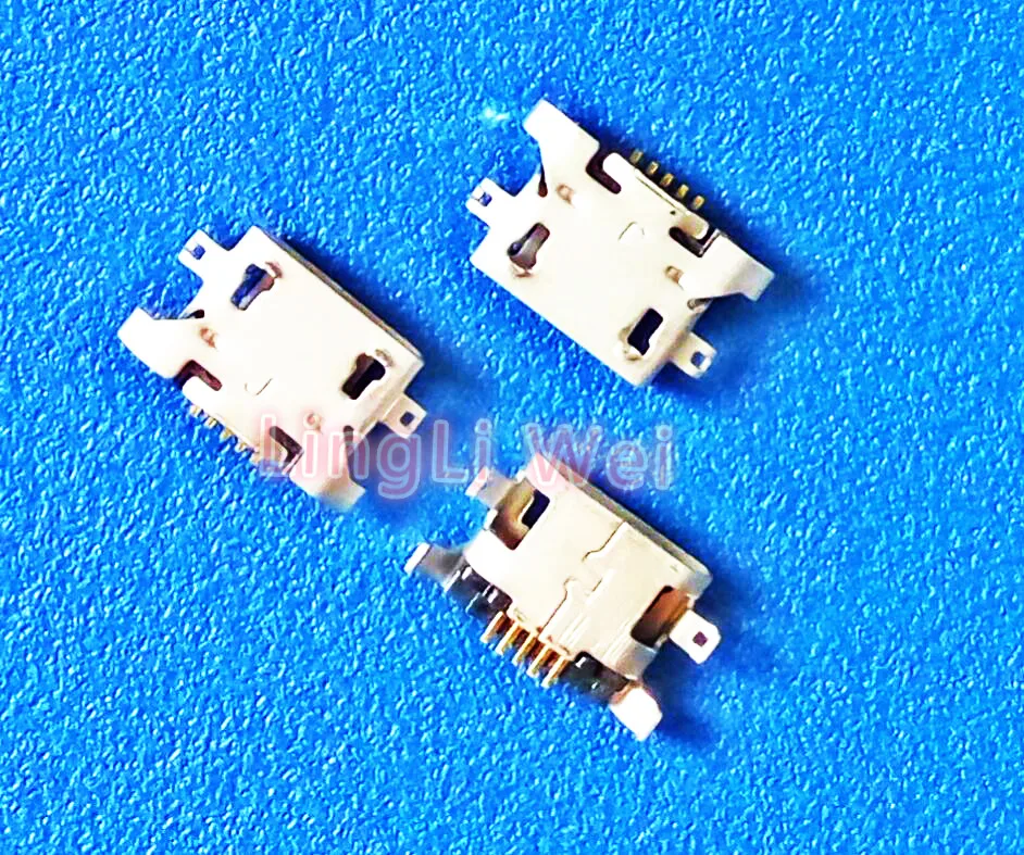 10pcs/Lot,Micro USB 5pin 1.28mm no side Flat mouth without curling side Female Connector For Mobile Phone Mini USB Jack NEW