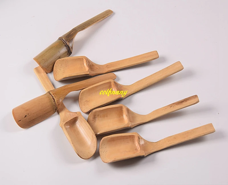 100pcs/lot Fast Shipping 18x4cm Natural Bamboo Tea Spoon Coffee Honey Sauce Spoon Kitchen Tool