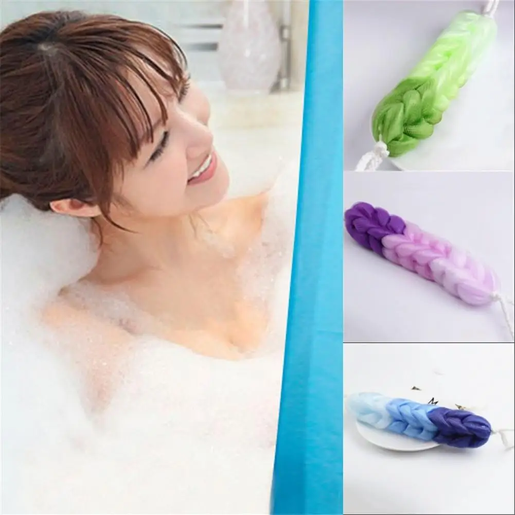 1PC Long Rubbing Washcloth Bath Brush For Back Towels Exfoliating Scrub Shower Sponge For Body Bathroom Accessories Nylon Towel