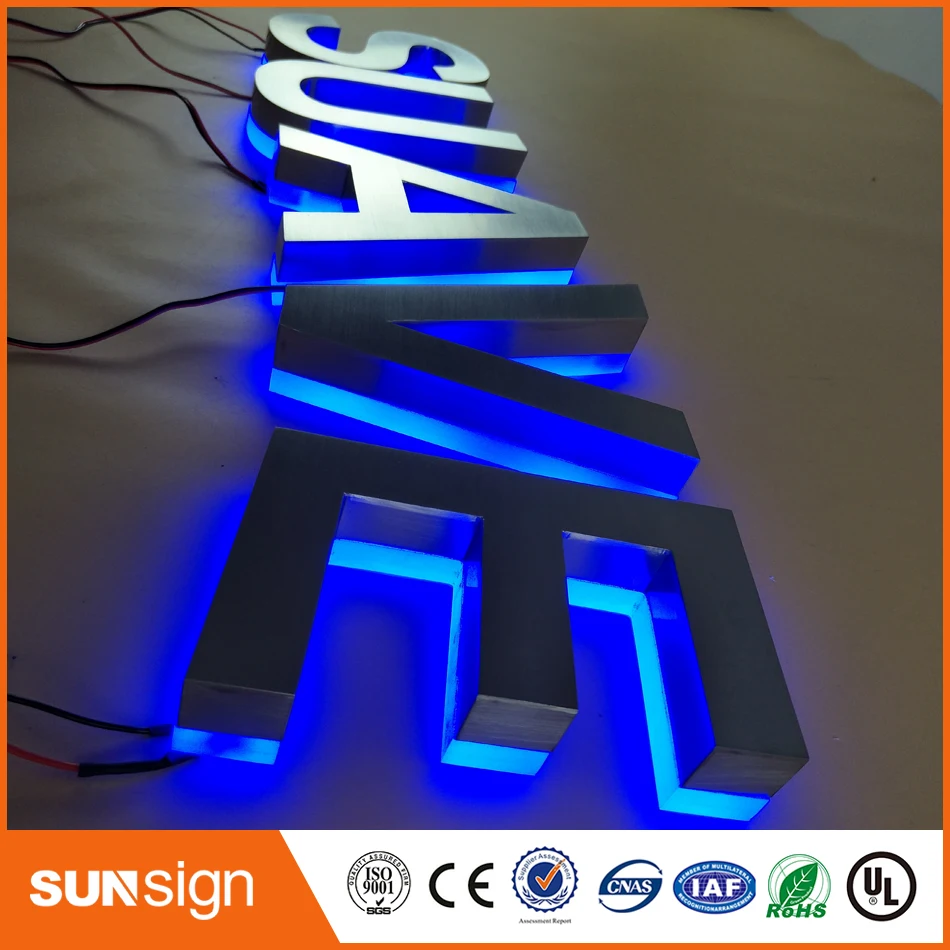 LED letras iluminada 3d Lampu Led Sign Led Huruf Kustom Kecerahan Tinggi Huruf LED Light Untuk Iklan