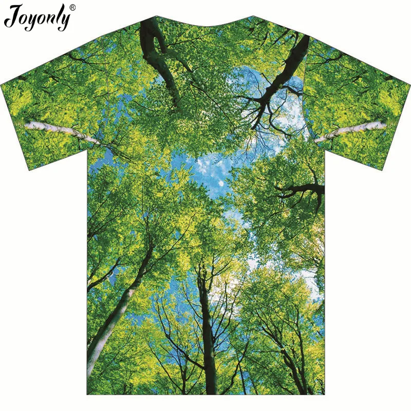 Joyonly Children Fashion Trees Forest Blue Sky T-shirt For Boy Girls Tees Tops Clothes Kids 2022 Summer Short Sleeves T shirts