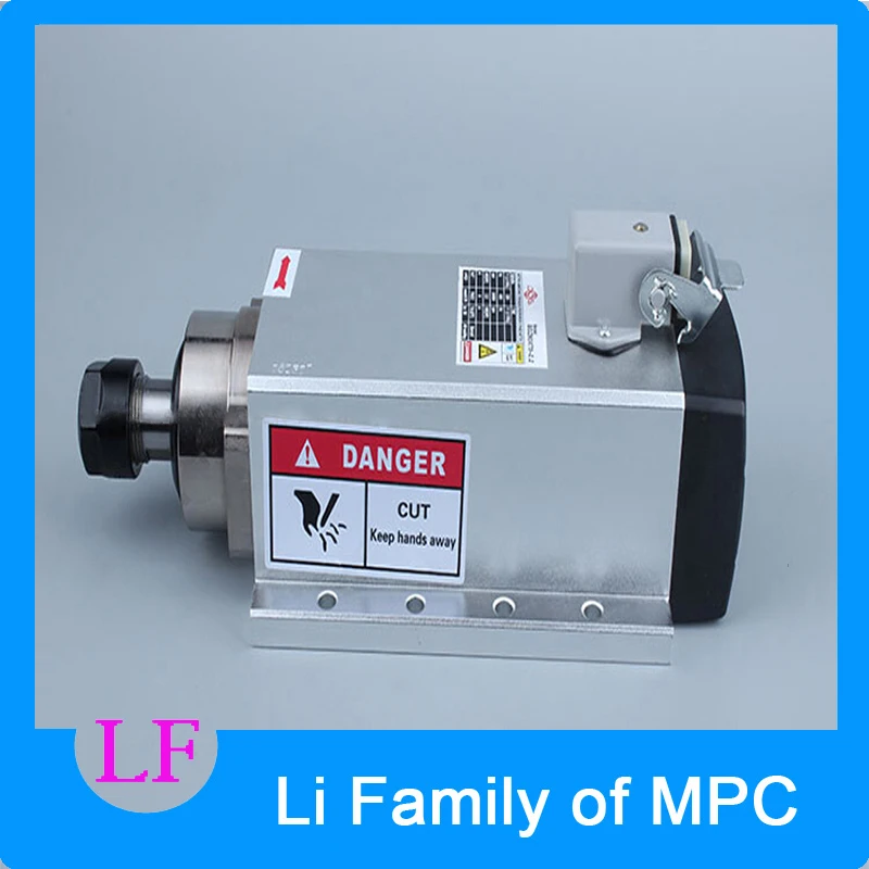 สแควร์ 2.2KW แกนระบายความร้อนด้วยอากาศ ER20 runout-off 0.01 มม.,220 V แกนมอเตอร์ 4 แบริ่งเซรามิค,แกะสลัก GRIND
