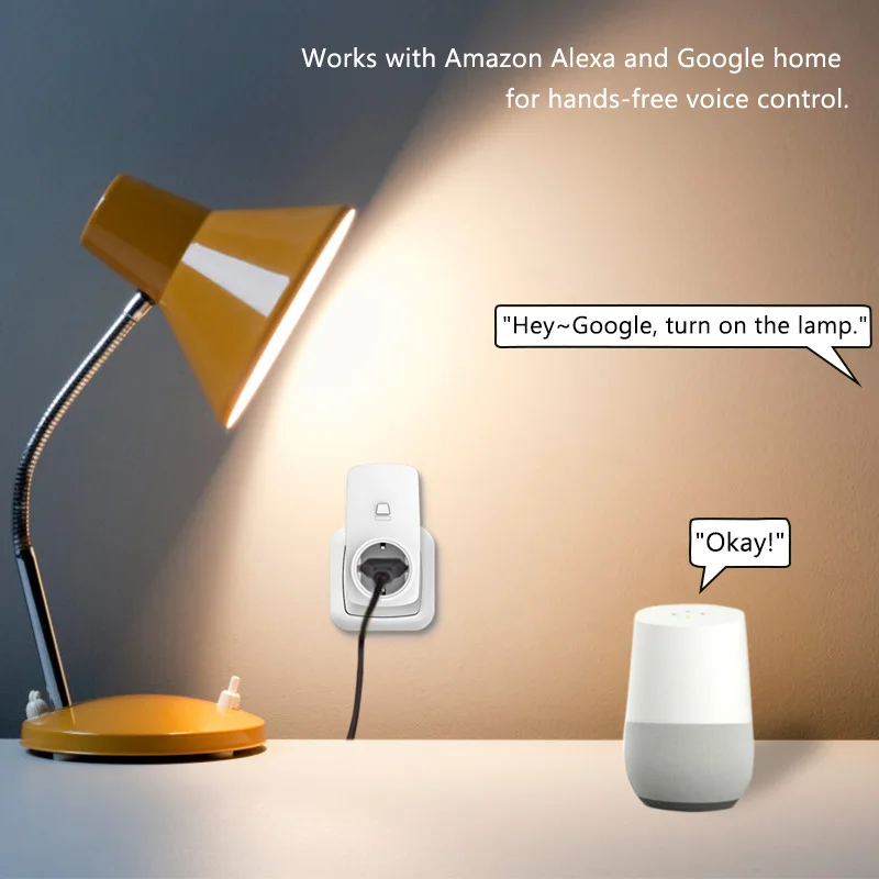 Tuya Smart Life Wifi Outlet Socket Plug  EU Standard Moblile App Remote Control Timer Google Home Echo Alexa Voice Control