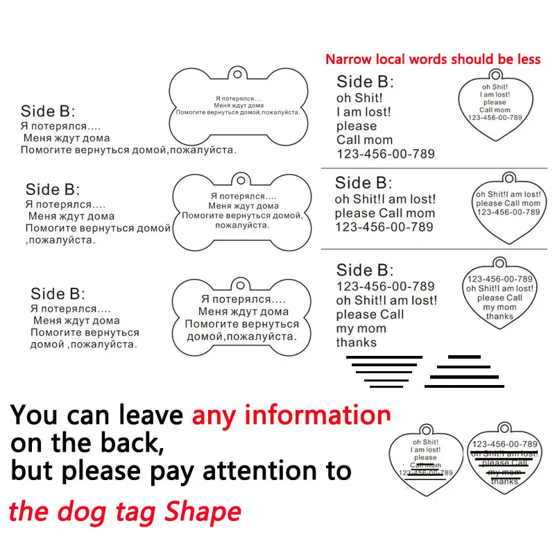 Pet Cat ID Tag Free Engraving Kitten ID Tag Accessories Stainless Steel Tags Message Puppy Custom Collars Products Pet Supplies
