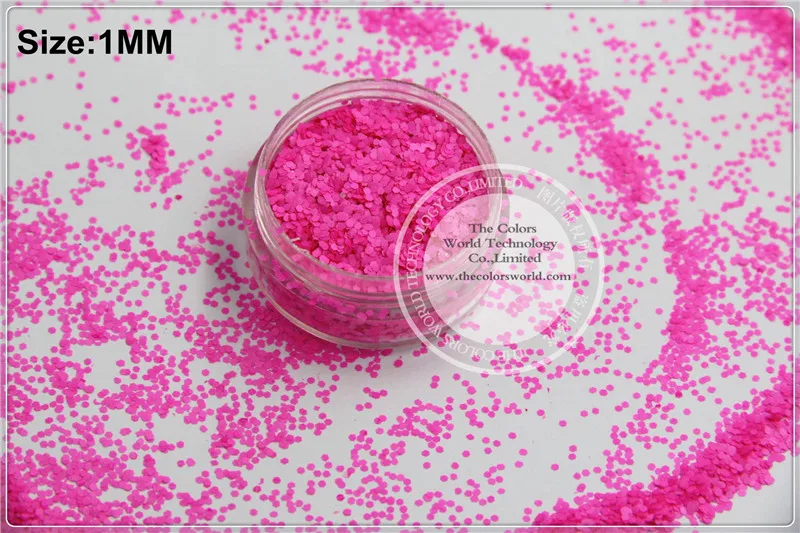 

TCF510 Neon Rose-Carmine Colors 1.0mm size solvent resistant glitter for nail Art nail Polish or other DIY decoration