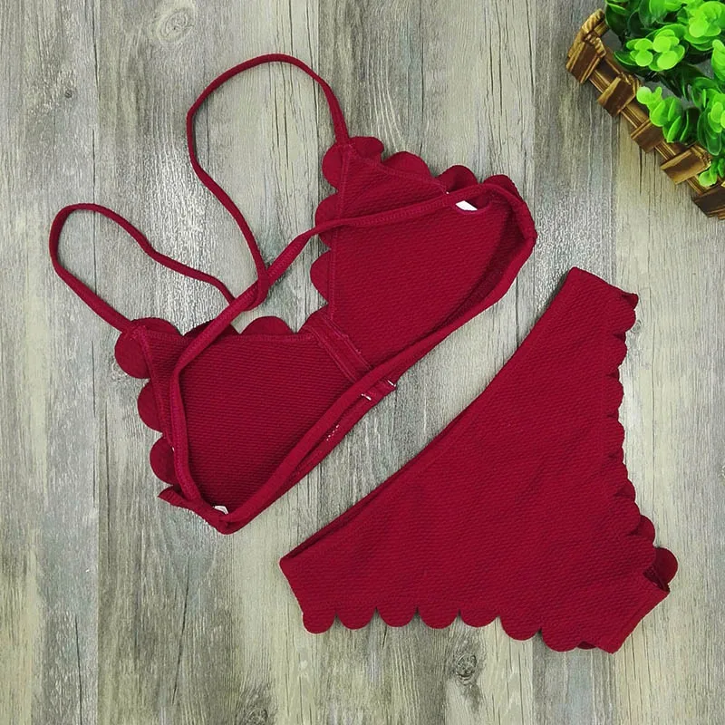 2017 nowy śliczne zapiekanka Push Up Bikini Set kobiety trójkąt strój kąpielowy Plus rozmiar stroje kąpielowe Biquini maillot de bain Femme