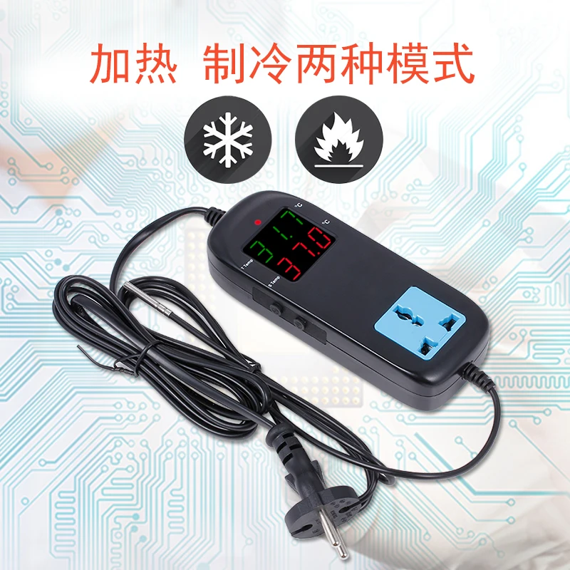 Temperature Controller Electronic Thermostat Thermocouple Great Thermostat LED Digital Display Breeding with Socket AC 90V~250V