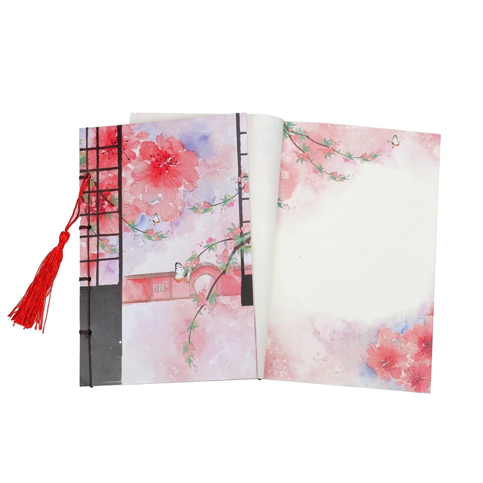 MIRUI A5 Chinese style Color painting page Vintage Notebook with tassel Cute Retro handbook Exquisite stationery School Office