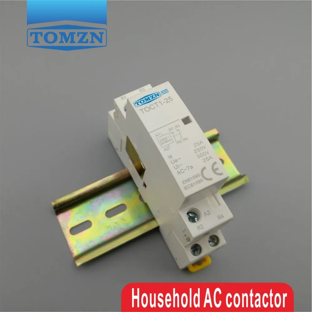 TOCT1 2P 25A 2NC 220V/230V 50/60HZ Din rail Household ac Modular contactor two normal close