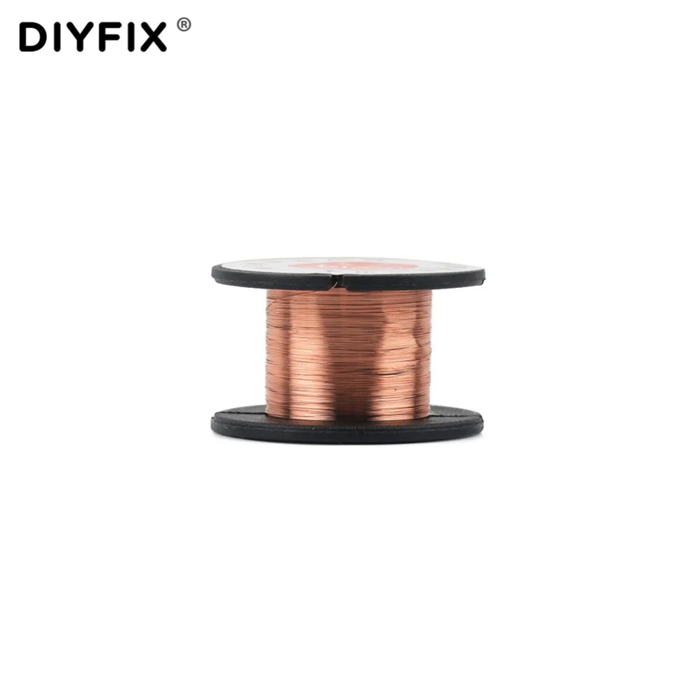 DIYFIX 5Pcs 0.1mm PCB Link Wire Soldering Wire Copper Jump Line for iPhone CellPhone Chip Welding Maintenance Repair Tools Set