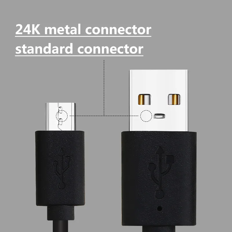 100 шт./лот кабель Micro USB Высокоскоростной USB 2,0 A штекер к Micro B кабели для синхронизации и зарядки для Samsung Xiaomi Honor Android
