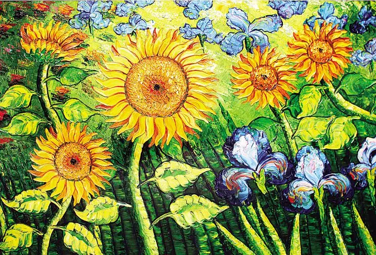 

Sunflower The wooden puzzle 1000 pieces ersion paper jigsaw puzzle white card adult children's educational toys