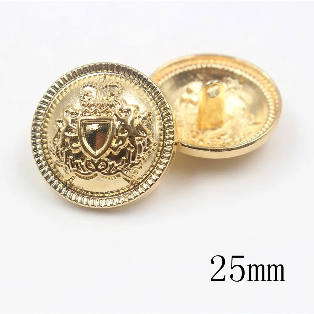 18mm 22mm  25mm 10pcs/lot Shield metal button gold sweater coat decoration shirt buttons accessories DIY JS-0198