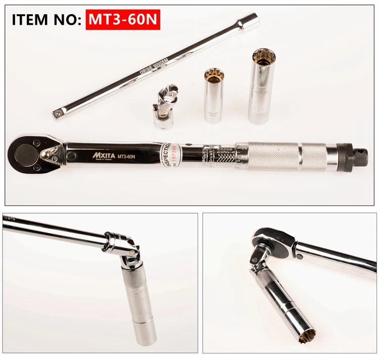Mxita 5 Pcs Magnetic spark plug torque wrench Set Car repair tool 3/8 5-60NM Spanner Ratchet Wrench hand tool set