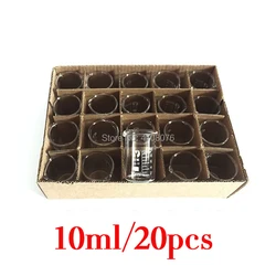 10ml 20pcs/set Pyrex Beaker borosilicate glass Lab glassware chemical measuring cup flat bottom for scientific test