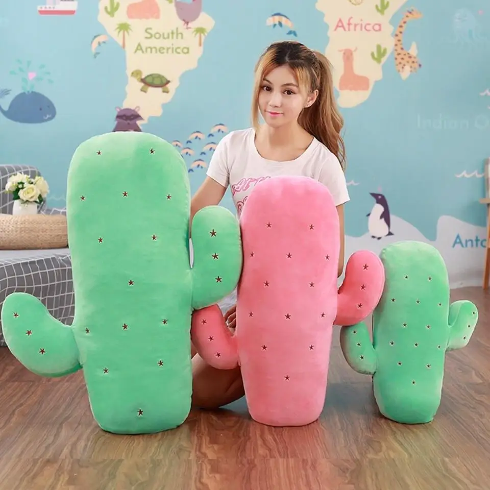 

Creative PP Cotton Stuffed Pillows Cactus Sleeping Plant Cushions Sofa Home Decoration Toy For Adult Birthday Gifts 2 Colors