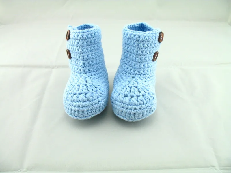 free shipping,NEW HOT Handmade Crochet Warm Winter Booties Boots Baby First Walker Shoes -blue