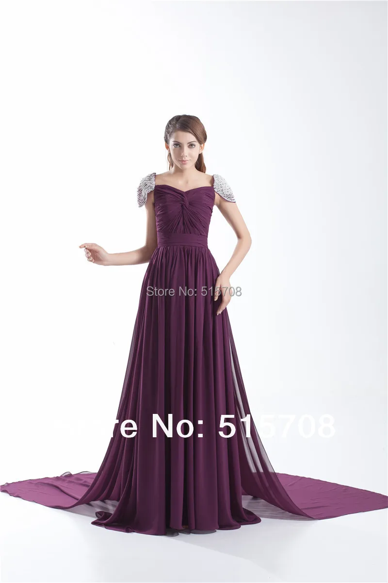 Vestido de noche Formal largo de manga larga con pliegues, vestido de fiesta con cuentas de tren, personalizado, envío gratis