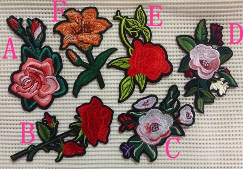 

Dyed polyester yarn embroidery clothes, bag and shoes patch, iron-on, AB170413C