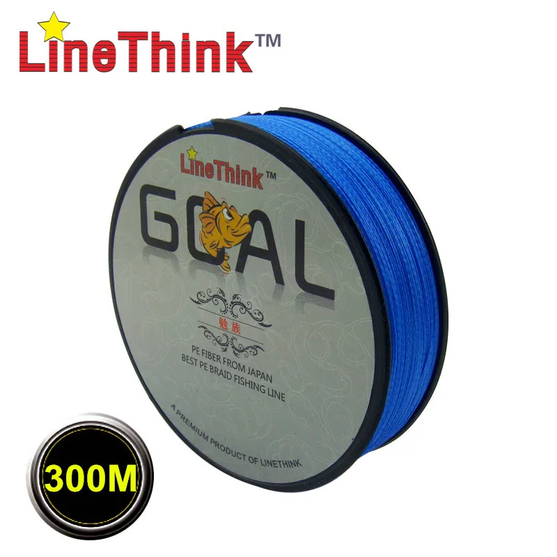 300M Brand LineThink GOAL Japan Multifilament 100% PE Braided Fishing Line  6LB-100LB, Durable Fishing Equipment