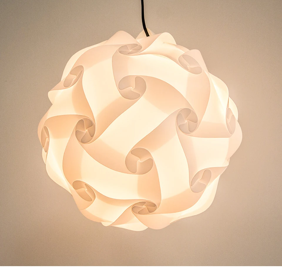 DIY Modern Ball Novelty IQ Jigsaw Lamp Puzzles Pendant Light Dia.25cm/30cm/40cm Lampshade +E27 Lamp Holder 1 Meter Hanging Wire