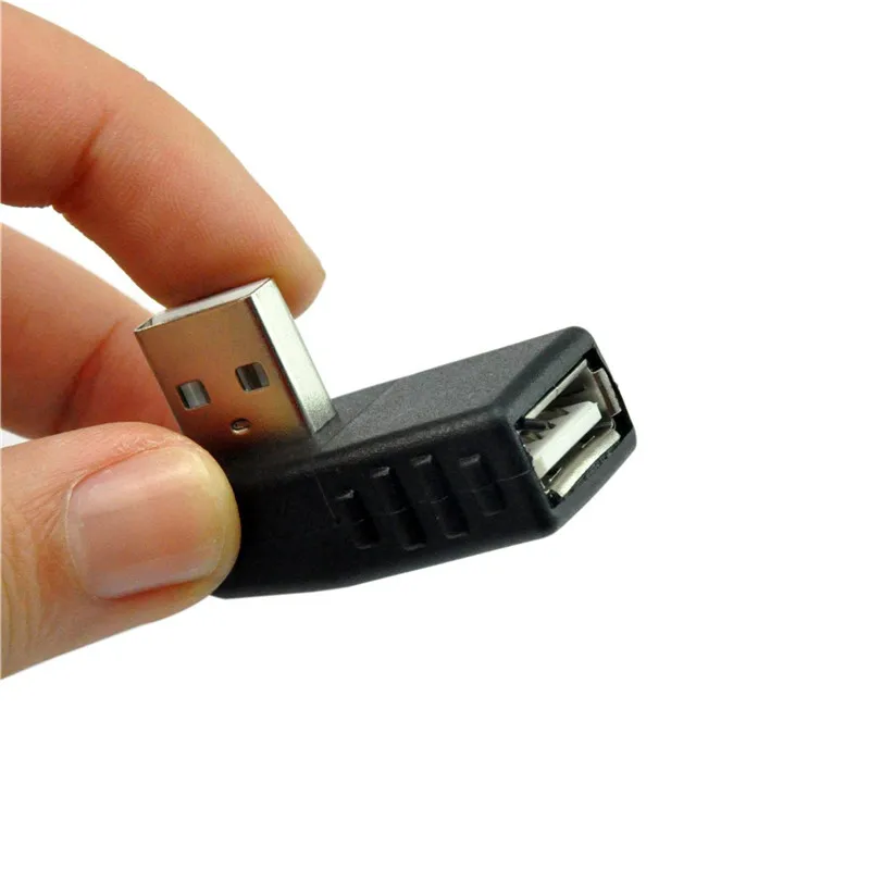 USB 2.0 Laki-laki ke Perempuan USB 2.0 Kiri & Kanan Sudut 90 Derajat Type A Male untuk Perempuan konektor Adaptor Ekstensi
