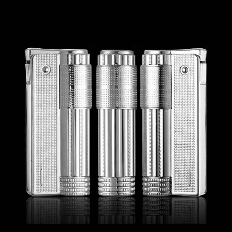Unique Retro old Gasoline Metal Lighter Men Vintage Kerosene Cigarette Lighter Retro Windproof Lighters Smoker Fire