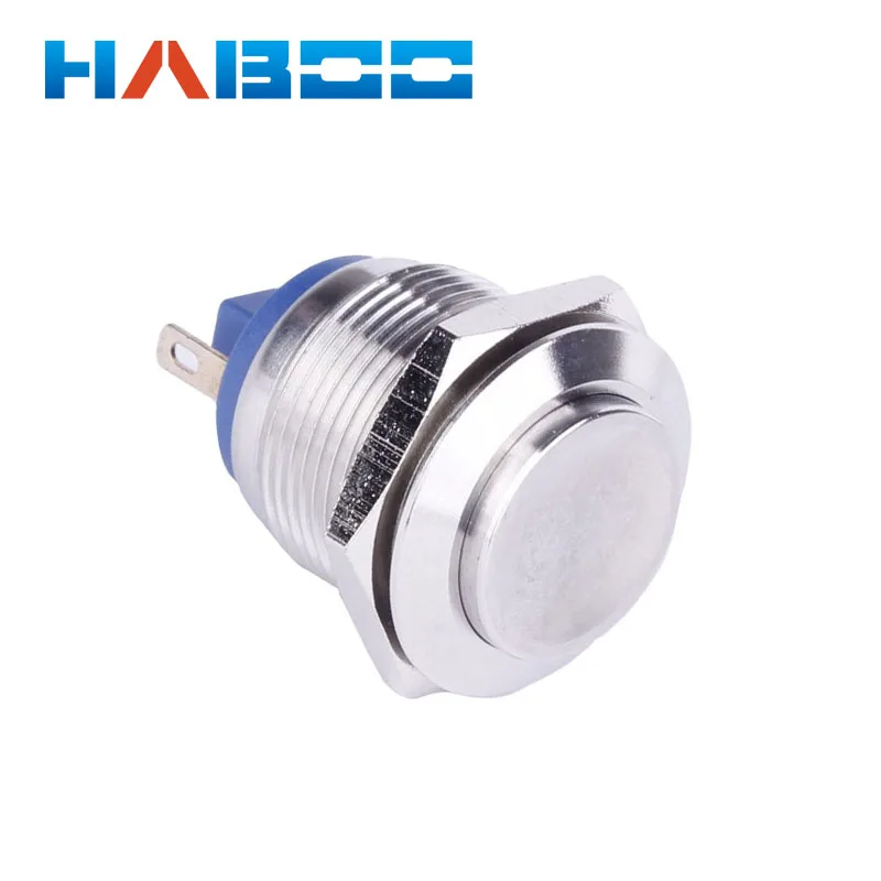 10pcs/lot high head pcb type dia.19mm 1NO switch anti-vandal metal push button switch waterproof switch IP67