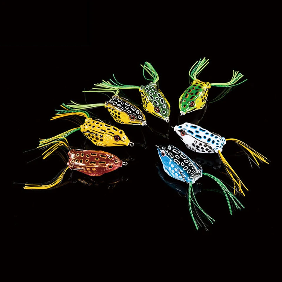 1PC 5cm 10g Frog Lure Fishing Lures Treble Hooks Top water Ray Frog Artificial Minnow Crank Strong Artificial Soft Bait