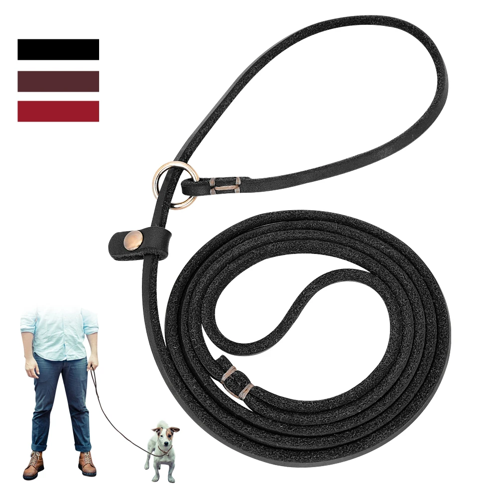 

Leash for Dog Genuine Leather Long Pet Traction P Rope Collar Dog Walking Running Leads Strap for Small Medium Dogs Pets