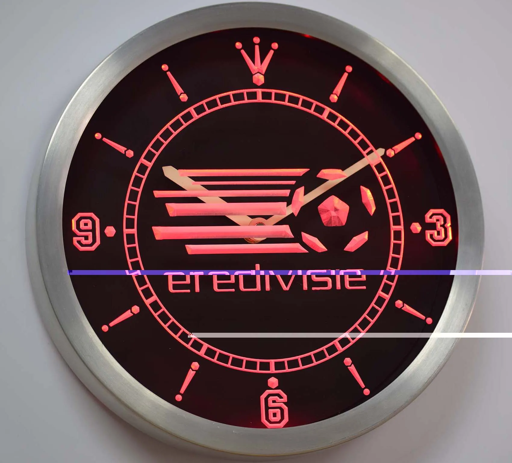 nc1023 Eredivisie Dutch Holland Netherlands Football Neon Light Signs LED Wall Clock