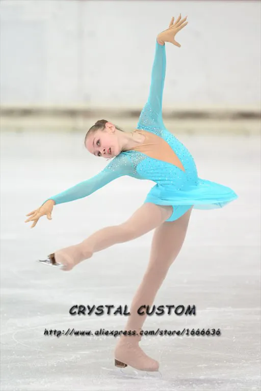 

Crystal Custom Figure Skating Dress Kids Graceful New Brand Girls Ice Skating Dress Competition DR4070