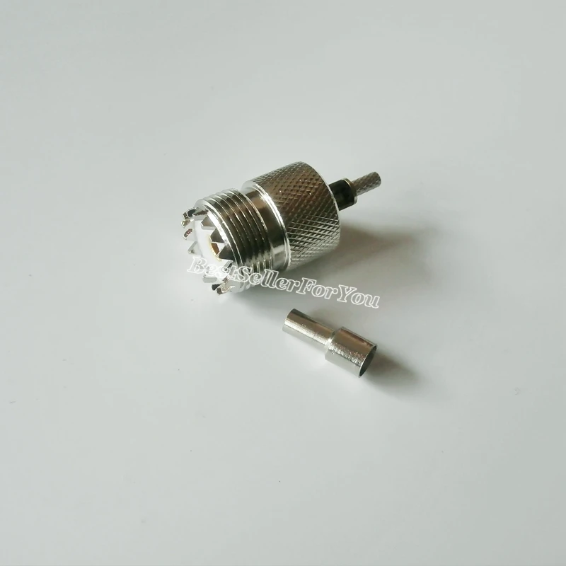 1Pcs UHF female jack SO239 RF coax connector window crimp for RG316 RG174 straight nickel