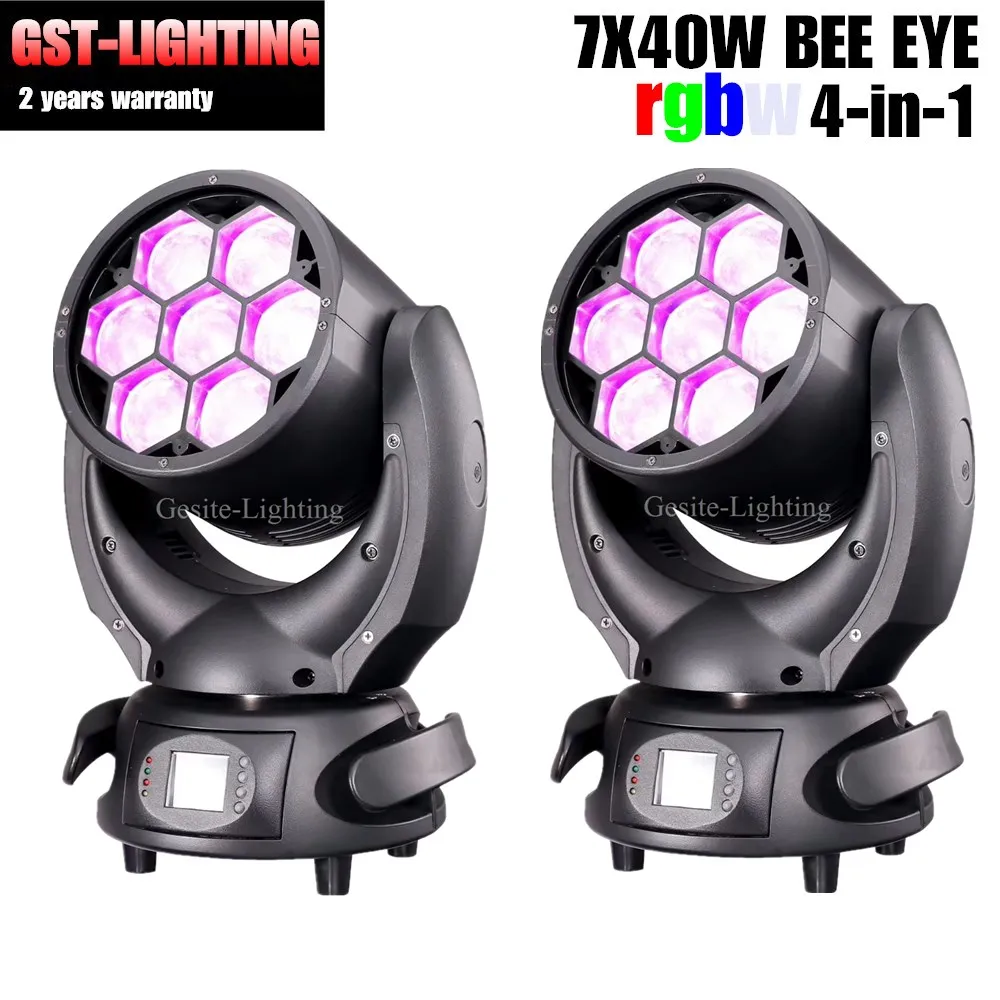 2pcs/lot Powercon Lyre Zoom 7x40w Led Beam Moving Head Lights