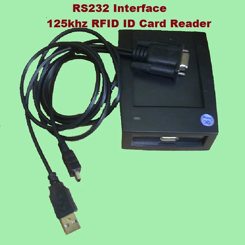 RS232 Inerface 125khz Lector RFID ID Card Reader 9600bps Smart Leitor Compatible EM4001 EM4100 Security Proximity Fast Response