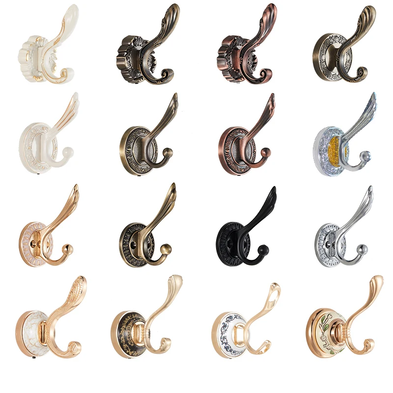 European Clothes Cap Single Hook Wall Hanging Wall Shoe Cabinet Bathroom Kitchen Wall Hooks Single Hardware Metal Chrome Hook