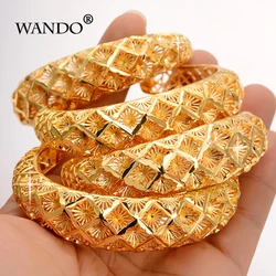 4pcs Ethiopian Pattern Gold Color Bangles For Women Snow Dubai France Spain Bride Wedding Bracelet Arab Middle East Jewelry