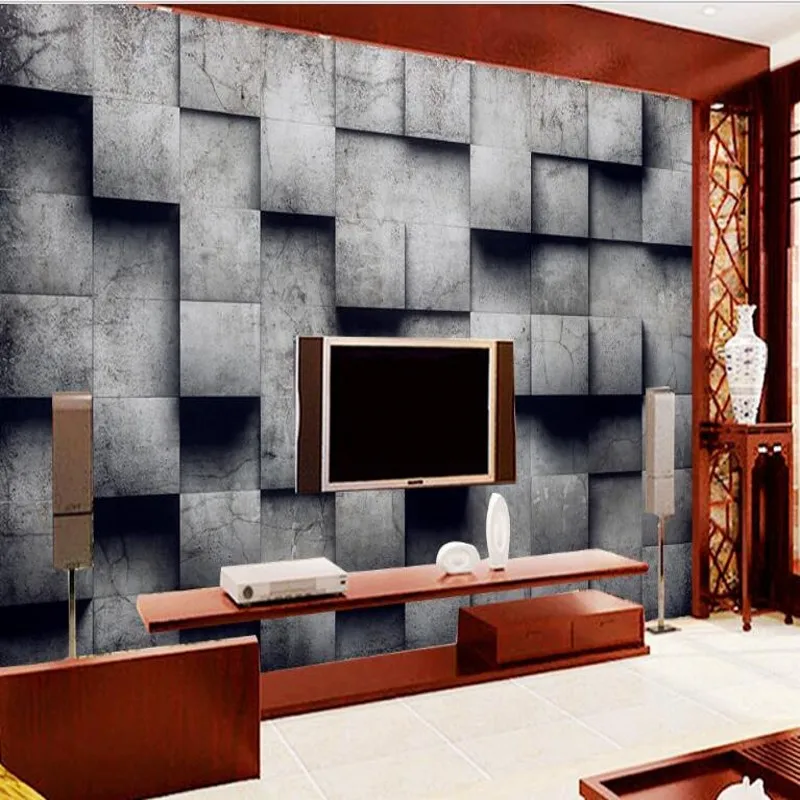 

wellyu Custom large - scale murals 3d three - dimensional box retro wallpaper backdrop non - woven wallpaper papel de parede