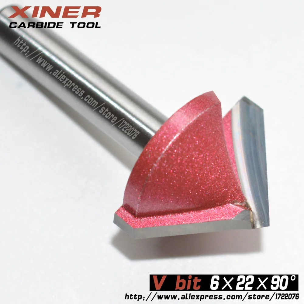 6mm*10/16/22/32mm*60/90/120/150degree,CNC Solid Carbide Milling Cutter 3D V bit woodworking tool,MDF,PVC,acrylic,Chamfering