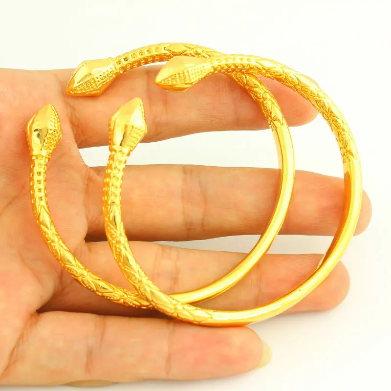 Adixyn 2pcs/lot Free Size Gold Nail Bracelet For Women Men Gold Color Bangle jewelry Ethiopian/USA/African Items