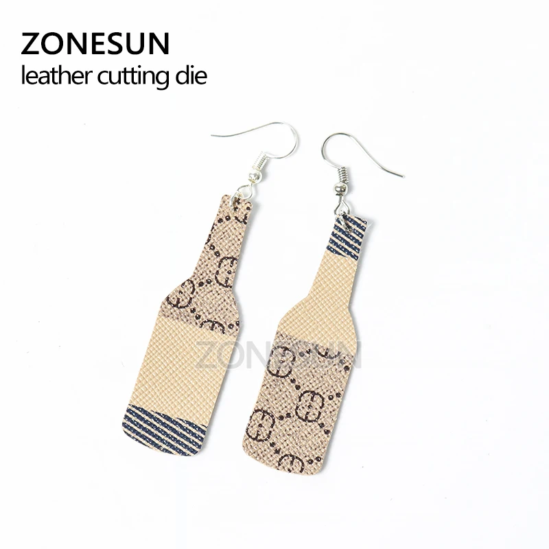 ZONESUN bottle custom leather paper earring decoration cutting steel rule click press die clicker tools handmade handicraft diy