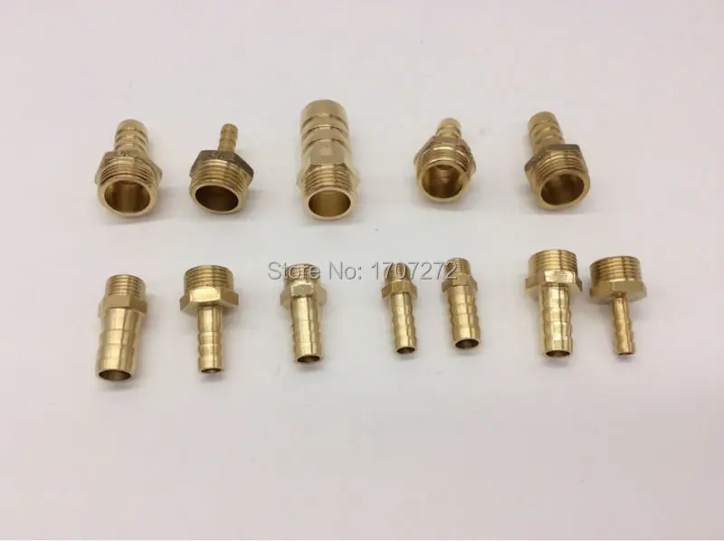 

free shipping copper fitting 16mm Hose Barb x 1/2" inch male BSP Brass Barbed Fitting Coupler Connector Adapter