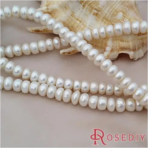 Wholesale 10*6mm Semiround Natural Freshwater Pearls Beads Diy Jewelry Findings Accessories a String Roughly 56 pieces(JM6718)