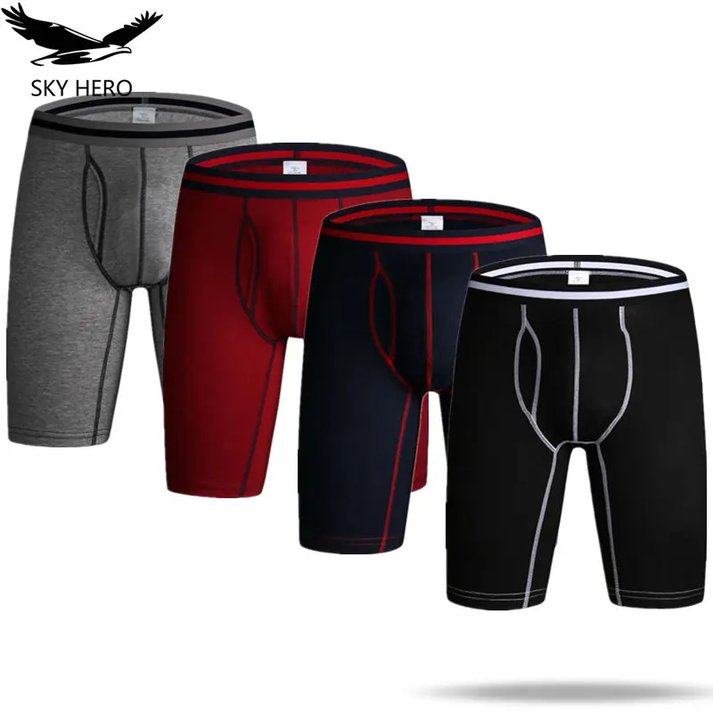 4pcs/lot Men Underwear Hombre Boxer Long Leg Boxershorts Cotton Panty Hommes Male Underpants Men\'s Panties for Man Cuecas