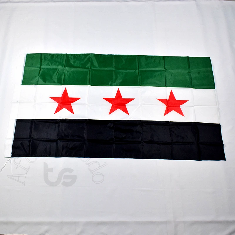 Syria 90*150cm The Syrian Arab Republic flag Banner 3x5 Foot Hanging National flag Home Decoration flag