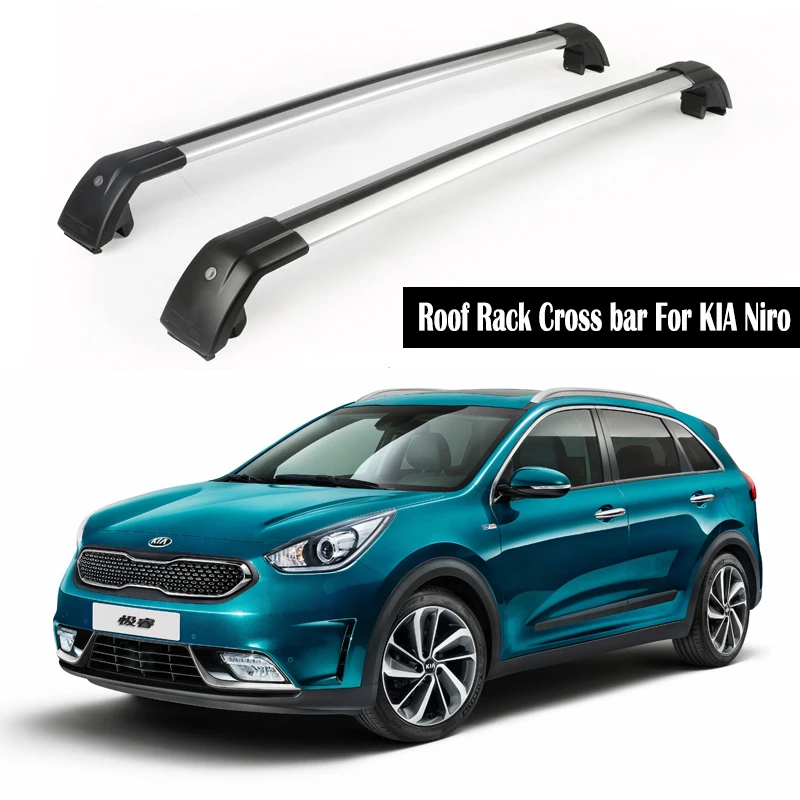 

Багажник на крышу из алюминиевого сплава для KIA Niro 2017 2018 2019, рейки, багажники, верхние поперечные рейки, рельсовые коробки