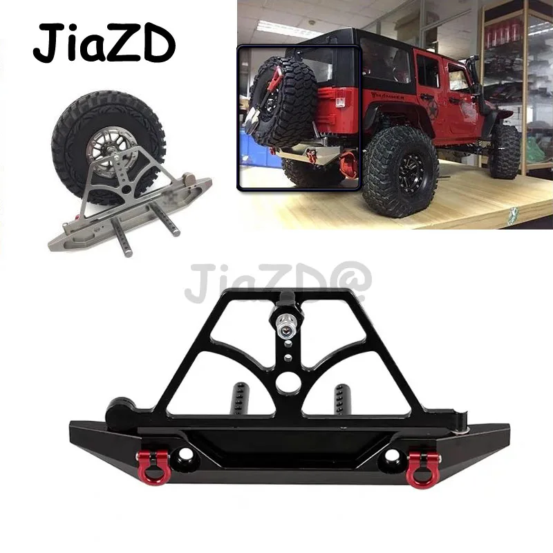 1/10 Rc Car Metal Rear Bumper With Spare Tire Rack Upgrade Parts for 1/10 RC Crawler Car Traxxas TRX4 Axial SCX10 90046 RC Part